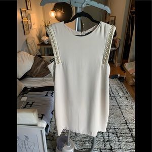 Warehouse: Nude dress with gold detail